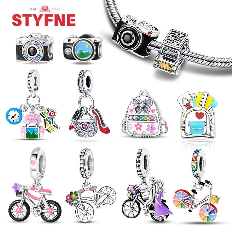 

925 Sterling Silver Adventure Car Beads Travel Self-exploration Dangle Charm Original Bracelet Diy Jewelry Making Gift for Women