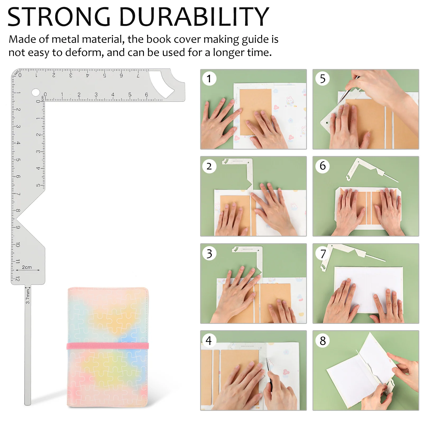 

15cm Metal Positioning Ruler Bookbinding Guide Cover Measuring Stencil Lightweight Flat Multi functional