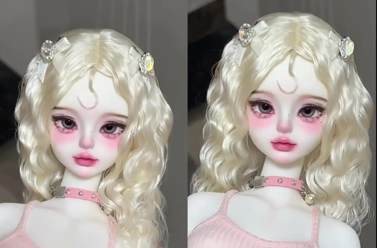 

Bjd Wig 1/4 Mohair Hard Shell Cross Style Hair，Fit Doll Head Circumference Size 17.5-19.5CM Free Shipping