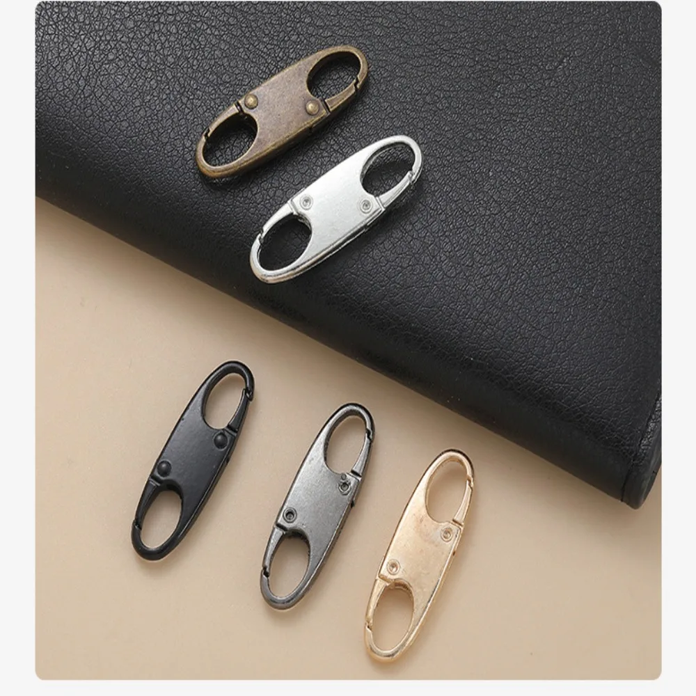 8 Pcs Easy To Use Black Zipper Lock Clip Metal Silver Carabiner Clip Detachable Anti Theft Bag Suitcases