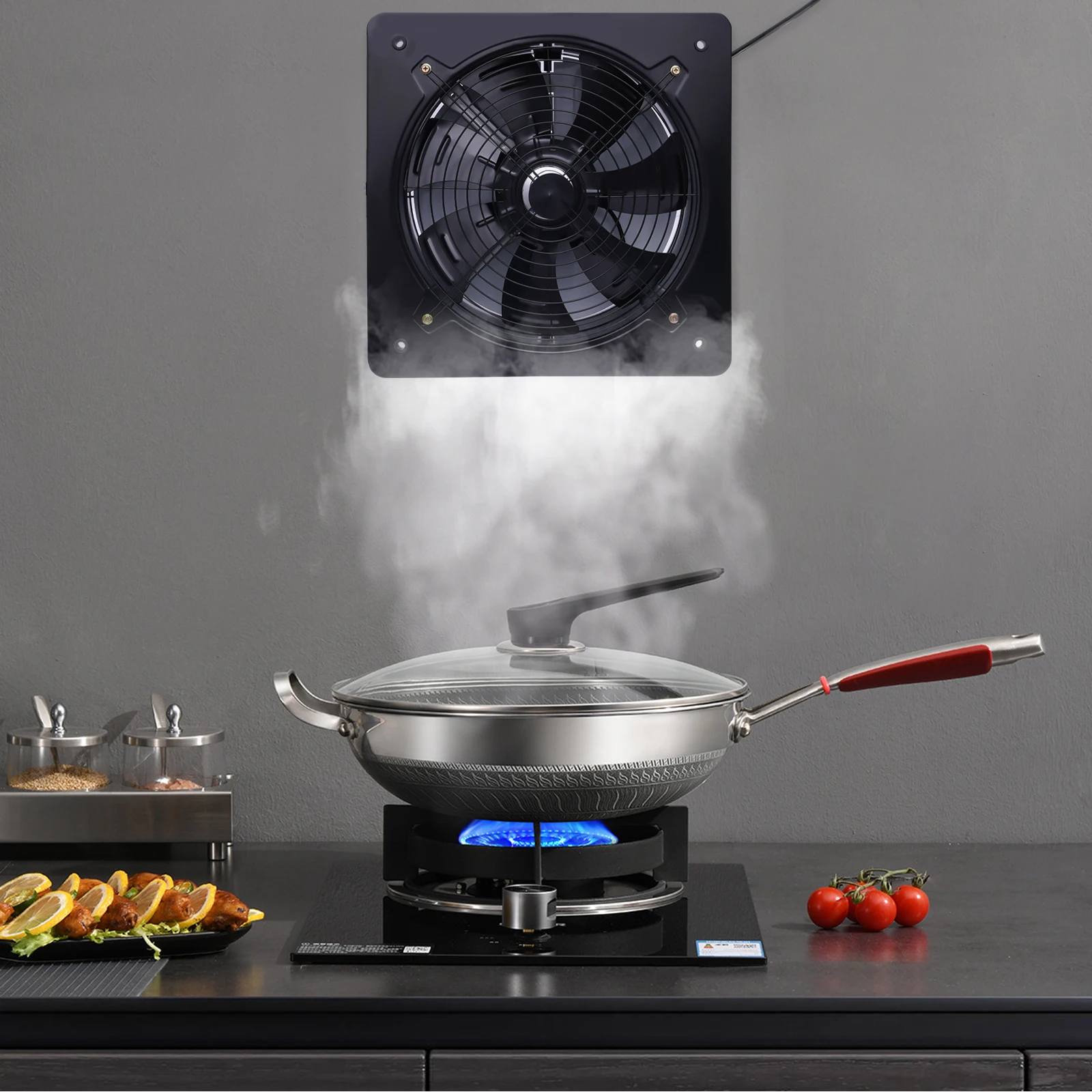 

16" Ventilation Extractor, 750W FD-400 Air Blower Fan Explosion Proof, 8000ft³/h Exhaust Wall Mounted Kitchen Industrial