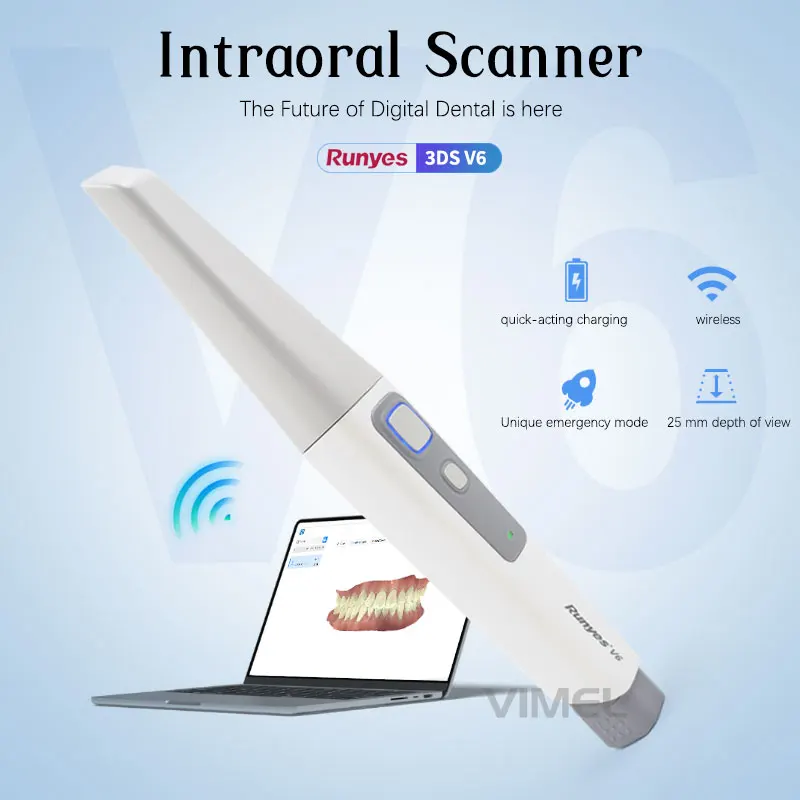 Original Runyes 3DS V6 Wireless 3D Digital Dental Intra Oral Scanner with Software for CAD Cam Orthodontic/Implant/Restoration