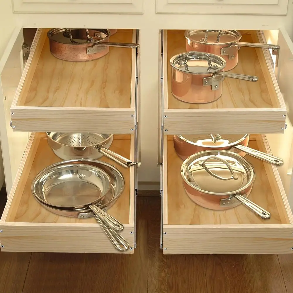 منظم درج إغلاق ناعم من طبقتين 23 وات × 21 عمقًا × 16 ساعة للمطبخ والخشب والتخزين عالي التحمل #2