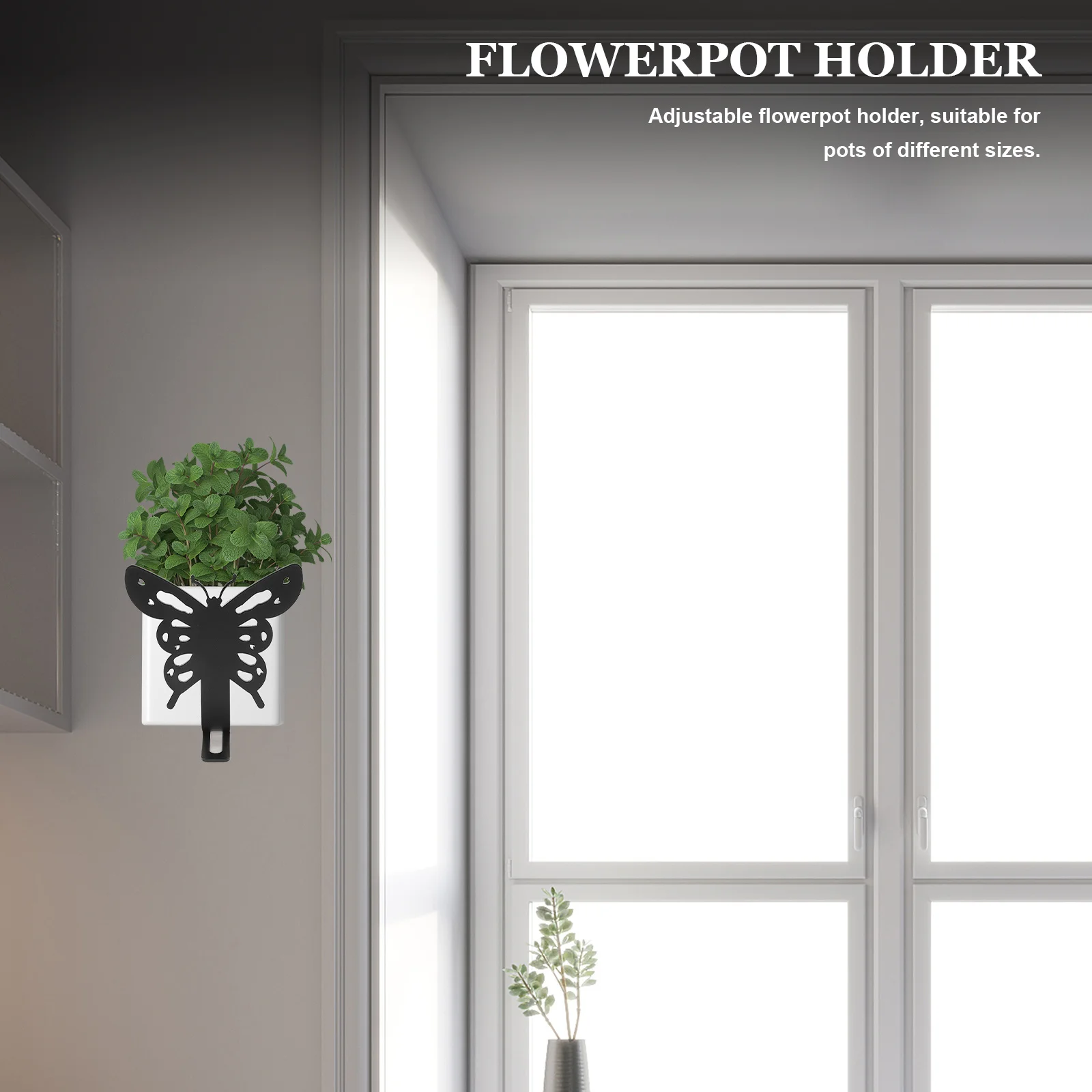 

Adjustable Planter Hanger Indoor Shelving Iron Bracket for Balcony Gardens Patios Hallways Outdoor Decoration Planter Hanger