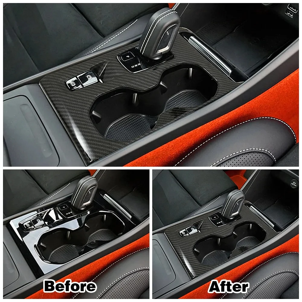 ABS Chrome Center Console Gear Shift Box Panel Frame Cover Trims For Volvo XC40 XC 40 2019 2020 2021 Car Styling Accessories