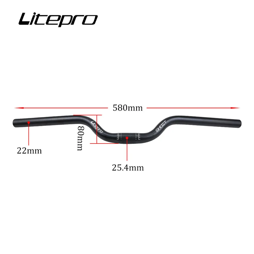 Litepro MTB Bike 25.4x580MM Swallow Aluminum Alloy Handlebar For Brompton Folding Bicycle M Handle Bar