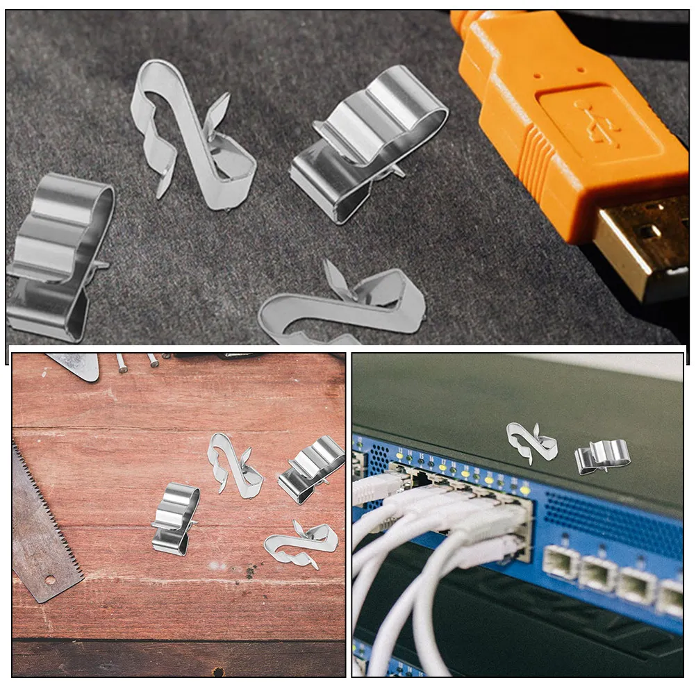 30Pcs Solar Cable Clips Stainless Steel Photovoltaic Cable Clamp Kit for Solar Panel Wiring Frame Mounting Wire Management and