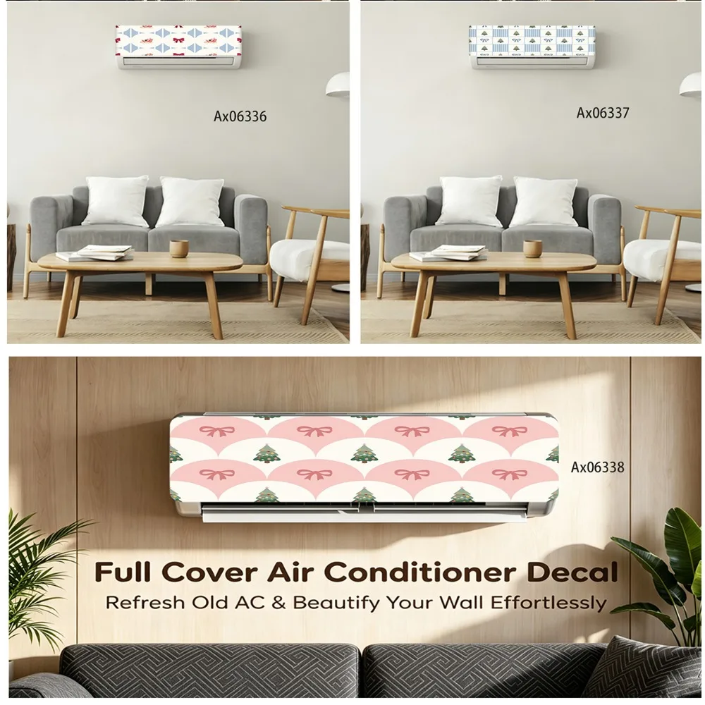 Full Cover Air Conditioner Decal Fresh Pattern AC Panel Decal for Wall‑Mounted Refresh Old Air Conditioner Home Decoration