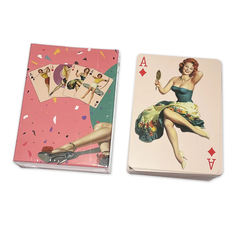 Wunderschöne süße Mädchen-Kollektion, Spielkarten, Pokerdeck, 54-Karten, alle verschiedene Vintage-Retro-Klassiker, Pin-Up-Kartenspiele für Mädchen – Detail 10