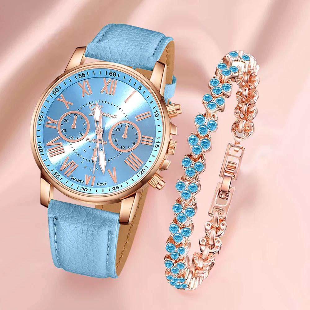 2-piece set of casual and fashionable quartz watches and accessories, suitable for daily wear and gifting to family and friends