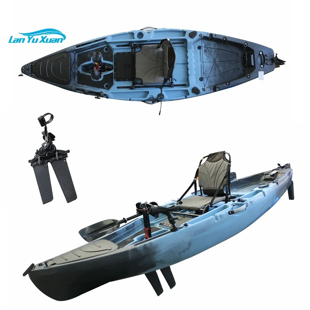 10ft Single Person Flap Pedal Kayak PE Plastic Fishing Kayak with Pedal System Sit on Top Fishing