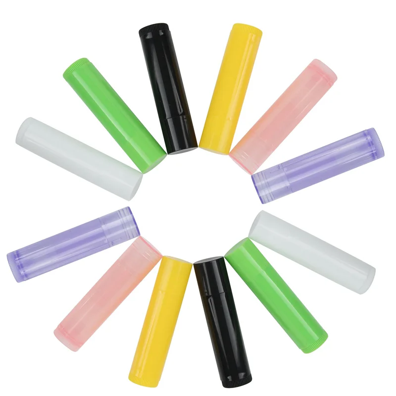 

100 шт. 5 г пластиковые прозрачные косметические круглые тюбики для бальзама для губ, пустые 5 мл овальные черные тюбики для губной помады, упаковка, контейнер для бальзама для губ