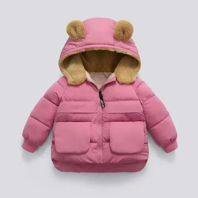 Winter Kids Jackets For Baby Girls Thick Coats Boys Warm Hooded Velvet Jacket Children Outerwear 2-6 Yrs Toddler Girls Snowsuit