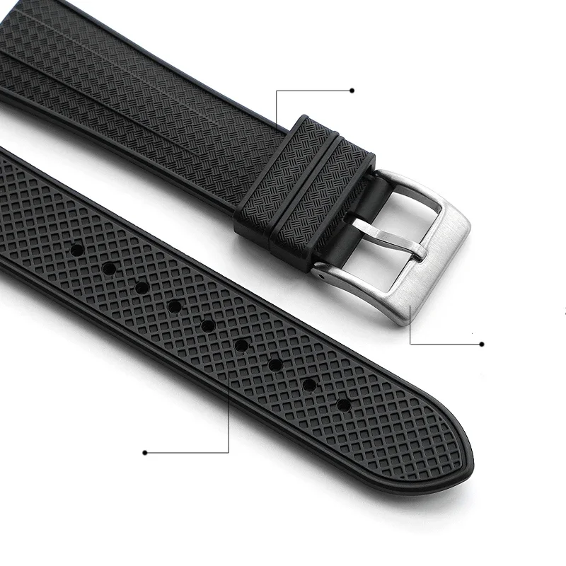 فلورو المطاط حزام الإفراج السريع 18/20/22/24 مللي متر FKM الرجال مقاوم للماء الغوص استبدال حزام (استيك) ساعة العالمي ساعة اكسسوارات