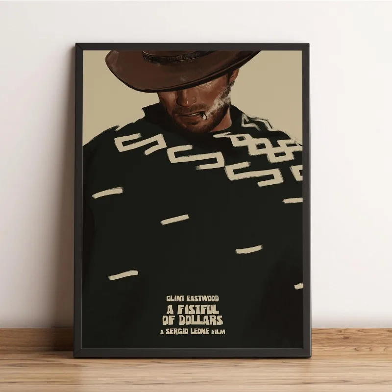 Classic Vintage Movie A Fistfull of Dollars Poster Clint Eastwood Canvas Painting Wall Art Picture for Living Room Home Decor