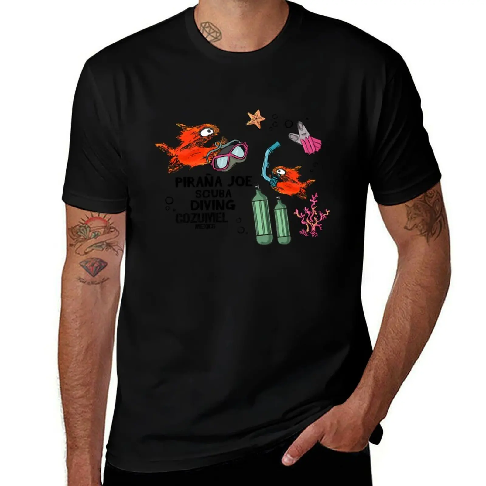 

PIRANA JOE SCUBA T-Shirt rapper graphic tees cute tops T-shirts oversize new gifts and t-shirts mens vintage t shirts
