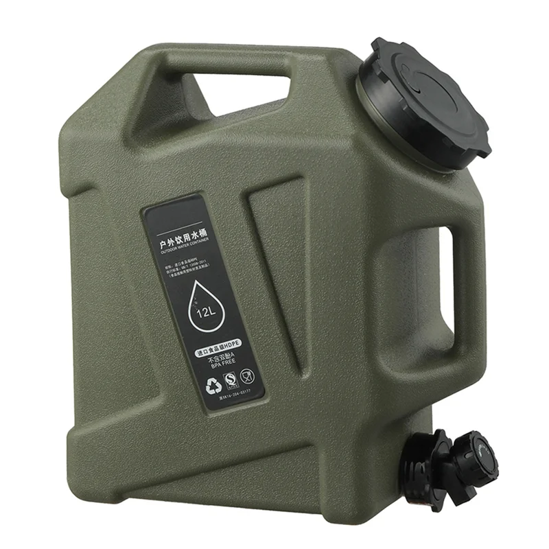 

ABUP-Camping Water Bucket Cover Withfaucet Water Bucket Cap Foroutdoor Picnic Large Capacity Outdoor Water Bucket Green