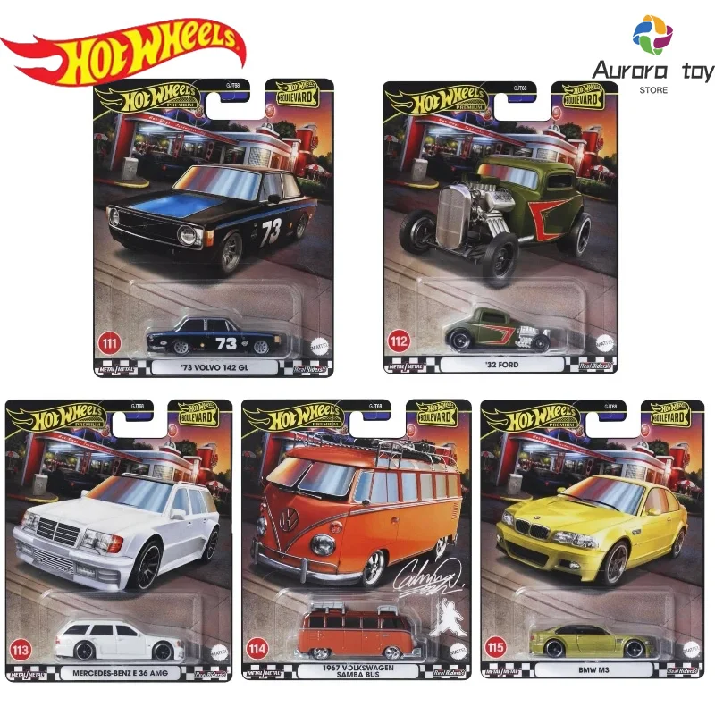 Hot Wheels Car Culture Boulevard Series Car Model 1/64 Volkswagen Bus Bmw M3 Benz E 36 Simulation Cars Model Boy Birthday Gift