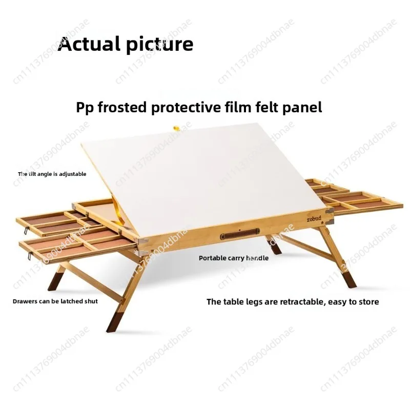 Jigsaw Puzzle Table, Children's Felt Jigsaw Puzzle Board with Stand Cover, 6-drawer Portable Felt Puzzle Table