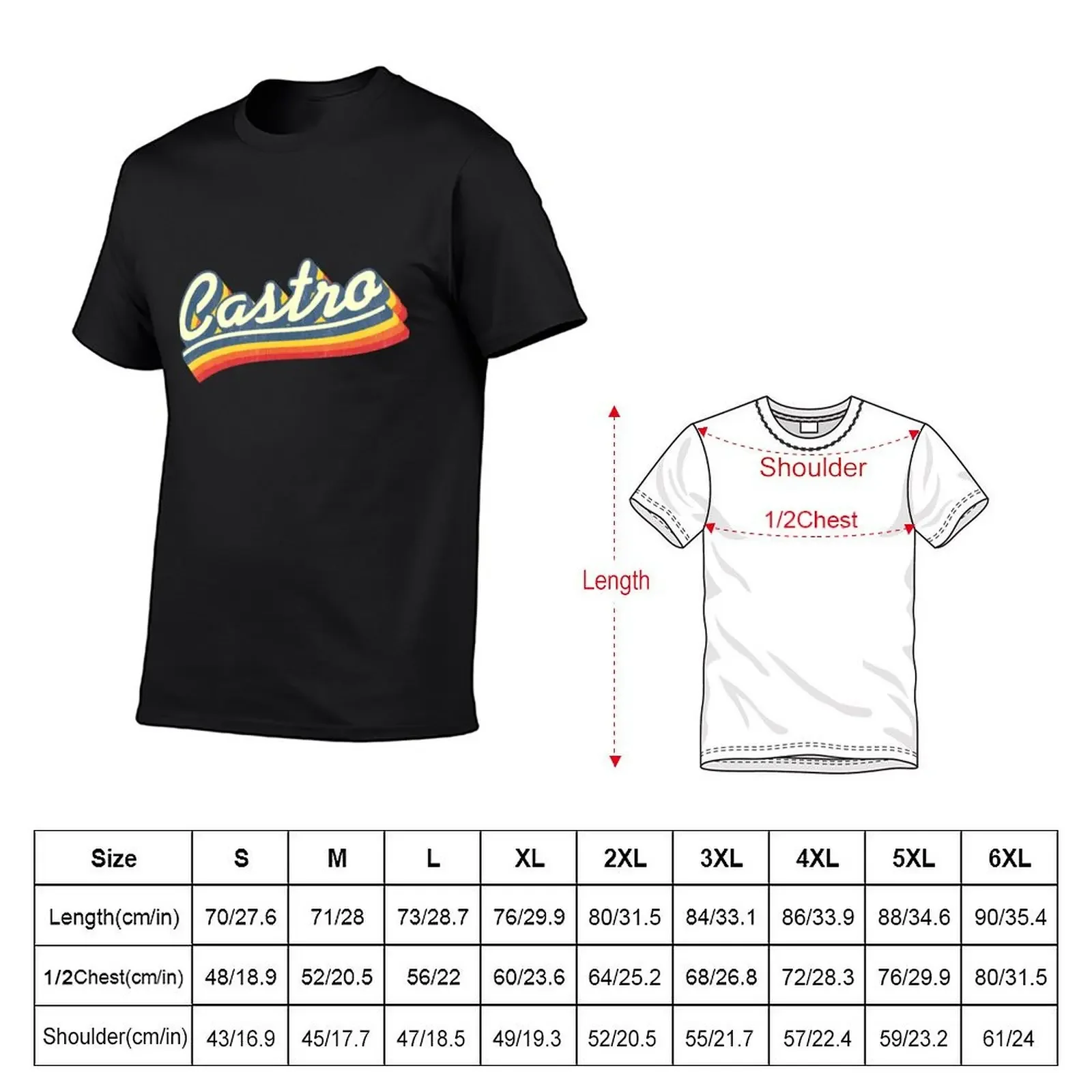 Castro | Retro Rainbow T-Shirt sweat anime t shirts men t shirts high quality