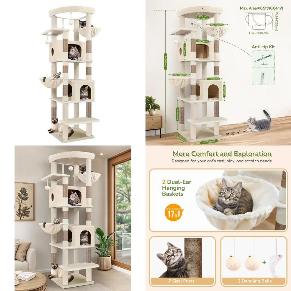 Sturdy 74 Cat Tower… - image