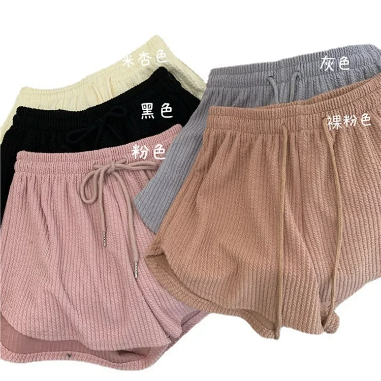 Calça Yoga feminina de cintura alta, shorts pretos, bolso casual elásticos, roupas femininas soltas de verão, calça doméstica, troncos, alta qualidade