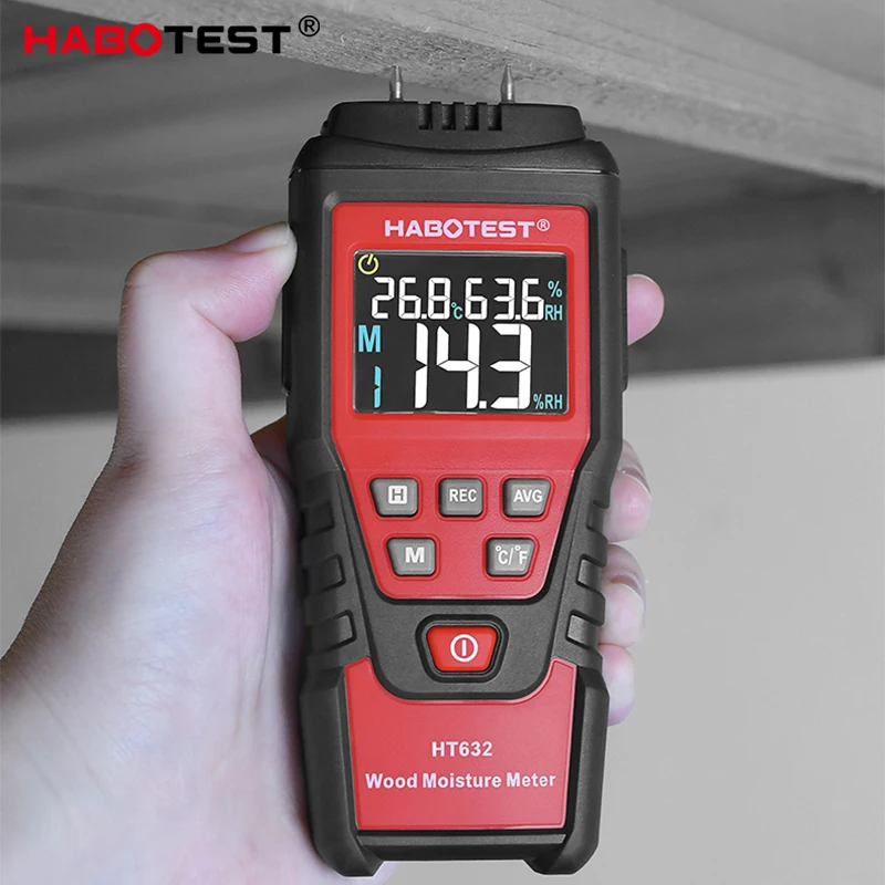 HABOTEST 0-99.9% Digital Wood Moisture Meter Wood Humidity Tester Hygrometer Timber Damp Paper Concreate Cement Detector Tester