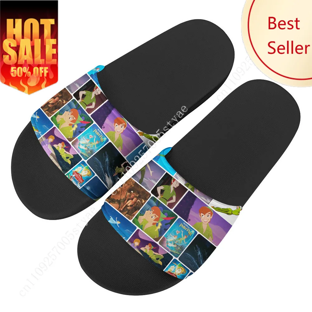 

Peter Pan House Slippers Disney Cartoon Movies Sandals Design Your Photo Text Logo Holiday Decoration Gifts Custom Shoes