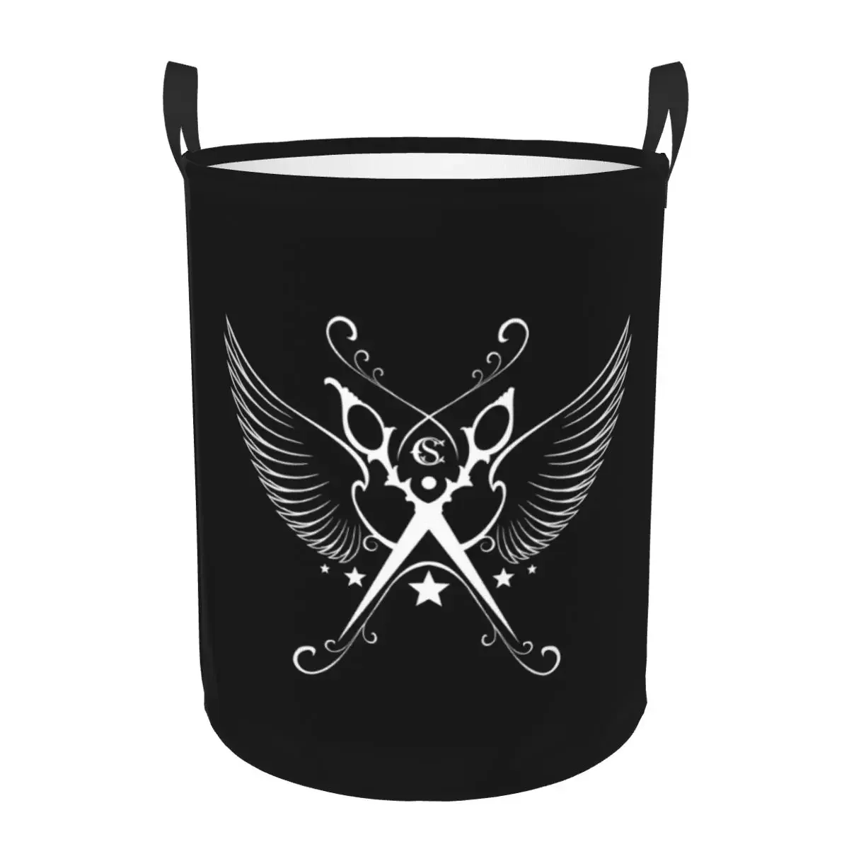 Hairdresser Angel Cutting Laundry Hamper Large Clothes Storage Basket Barber Hairstylist Toy Bin Organizer for Nursery