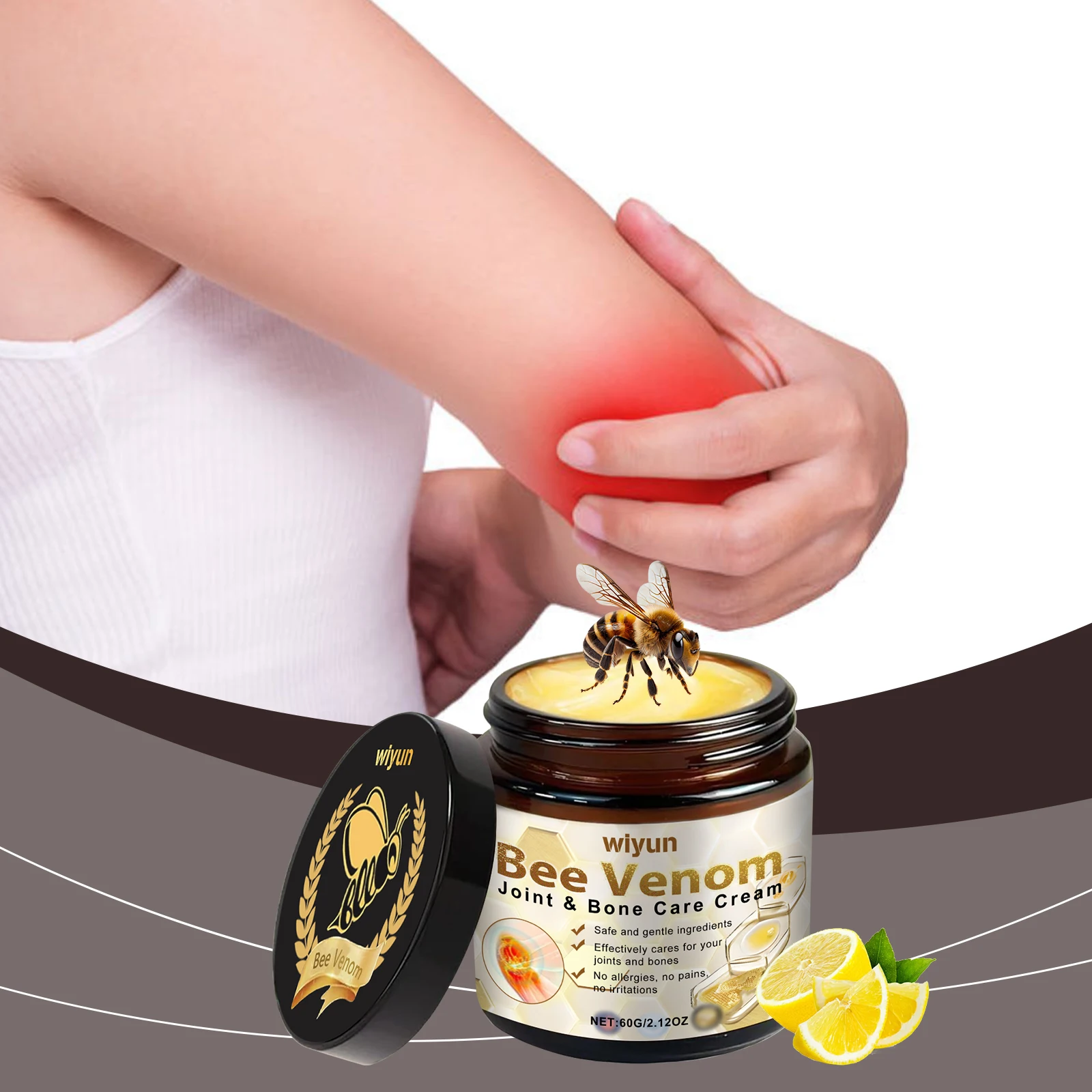 

Bee Venom Joint Bone Care Cream oothes Muscle & Joint Discomfort Moisturizing Knee Body Massage Cream for Knees Back Shoulders