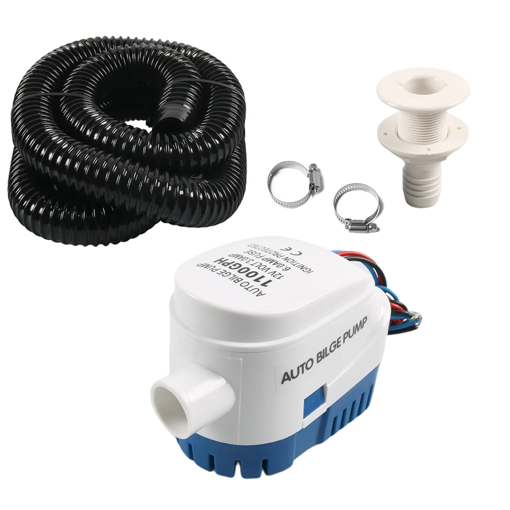 Automatic Submersible Boat Bilge Water Pump 12V 1100gph Bilge Pump And Bilge Pump Installation Kit Hose Set Accessories Pump