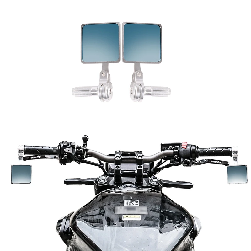 

Universal Motorcycle Square Mirrors CNC Aluminum Rear View Handlebar Mirrors Moto Rearview Mirror For BMW Yamaha