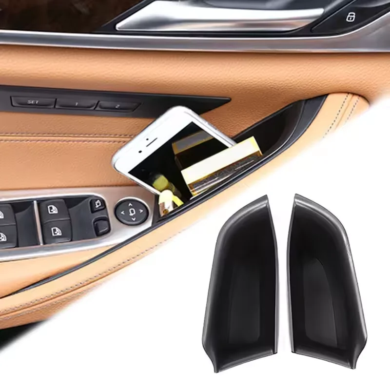 2PCS Auto Türgriff Armlehne Lagerung Box Slot Fall Telefon Halter Organizer Fach Für BMW 5 Serie G30 2018-2022 Auto Zubehör