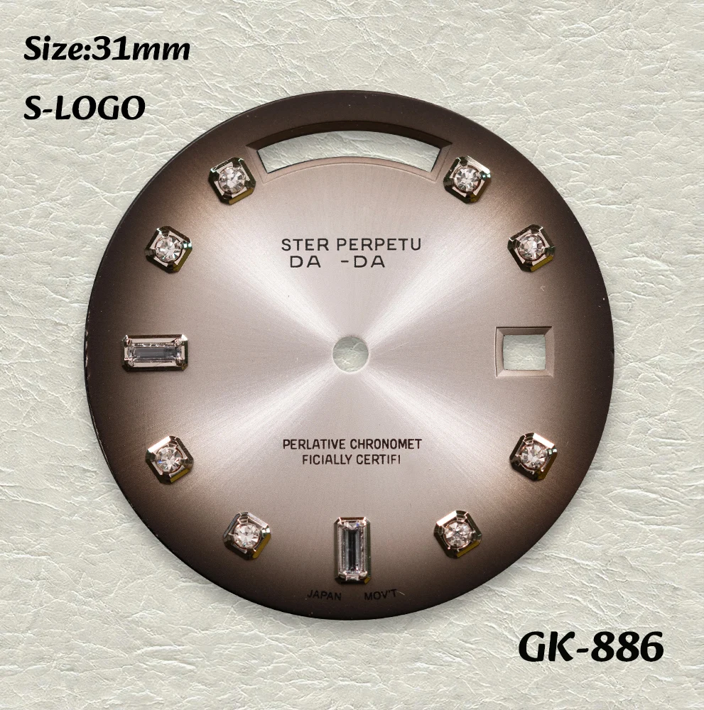 Men's 8285 Automatic Watch - 31mm Hollow-Out Crystal Bar Diamond Design (No Night Light) | Watch Modification Accessories