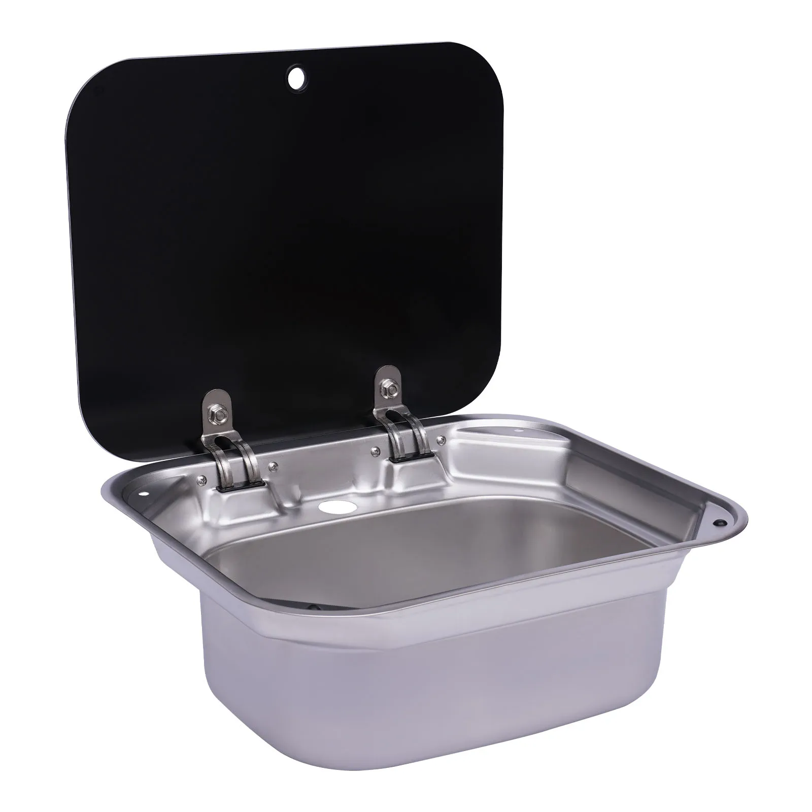 

Stainless Steel RV Kitchen Sink, 17"x17" Basin, Deep 9" Sink, Overflow-Proof, Easy Installation for Outdoor Use