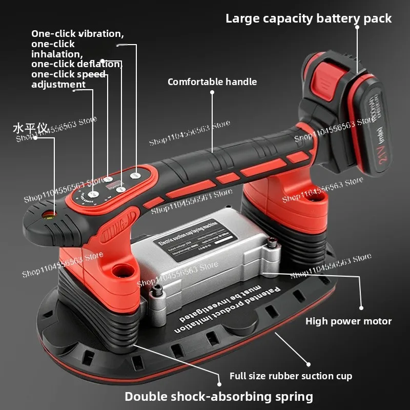 Electric Tile Leveling System, Suction Cup with Digital Display & Vibrator