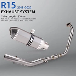 Slip On For Yamaha YZF R15 V3 MT-15 2019 2021 Motorcycle Exhaust System Escape Modified Front Link Pipe With Catalyst Connection