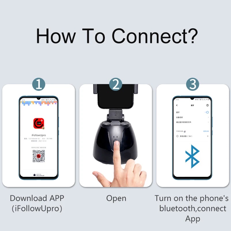 360 Kamera Pelacak Wajah Otomatis Penstabil Gimbal Tongkat Selfie Stik Pelacak Objek Tripod Menembak Pintar untuk Ponsel Langsung