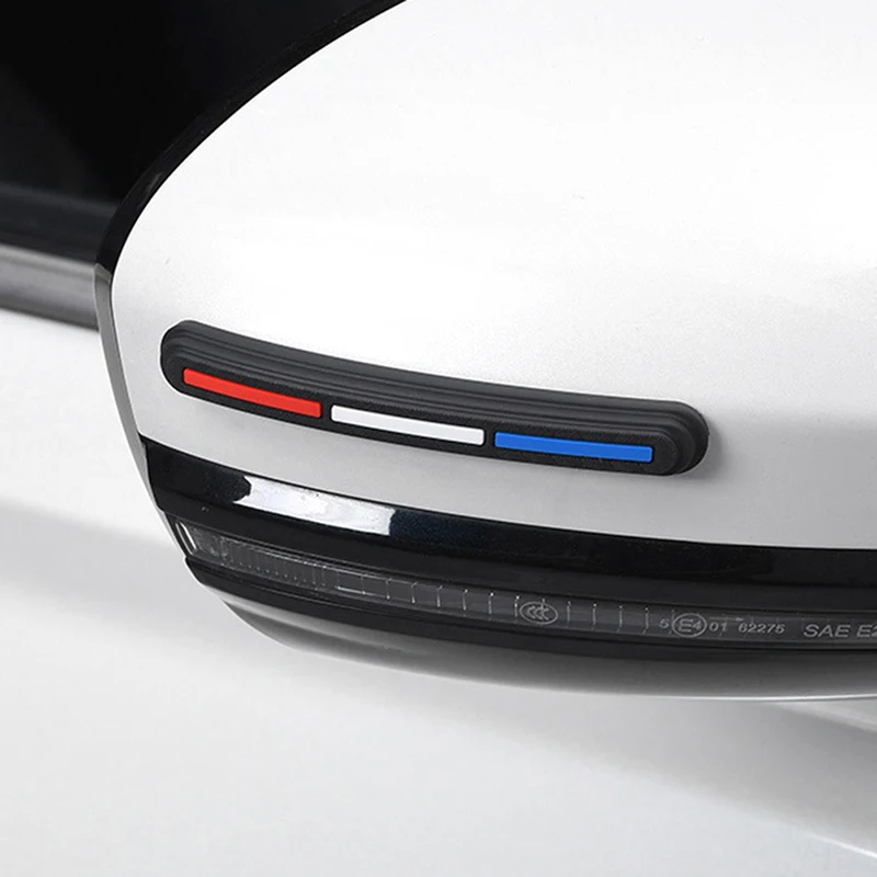 

4 шт., силиконовые наклейки на дверь автомобиля и зеркало заднего вида