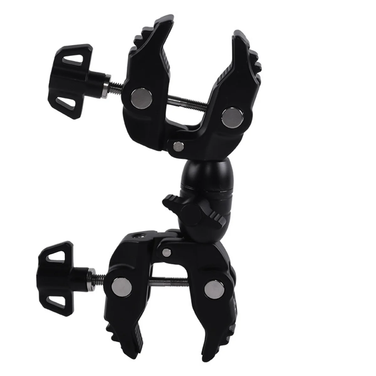 Double Metal Super Clamp Articulating Arm Clip 360° Dual-Head Super Clamp for Umbrella Monitor LED