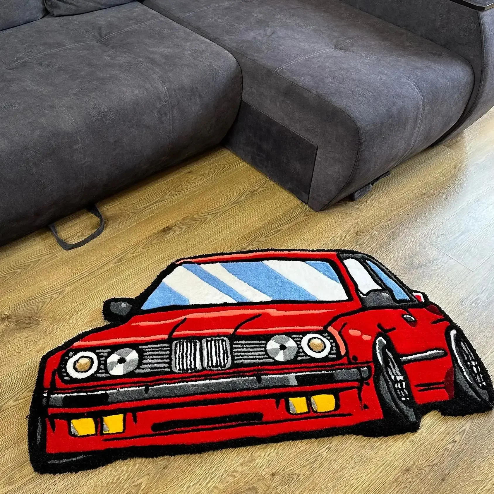 Car Color Imitation Cashmere Rug Digital Printing Technology Simple Housewarming Gift Handmade Non-Slip Decorative Carpet