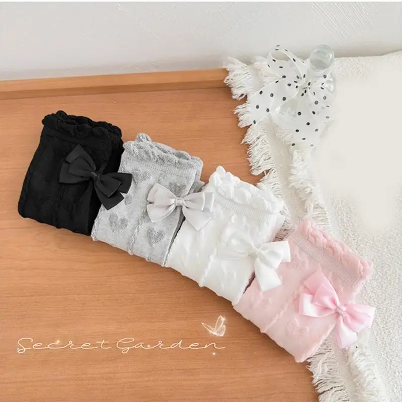 K8GF المألوف فوق جوارب الركبة الجوارب القطنية للأطفال Bowknot الجوارب الطويلة التصوير الزي الجوارب للفتيات الذين تتراوح أعمارهم #3