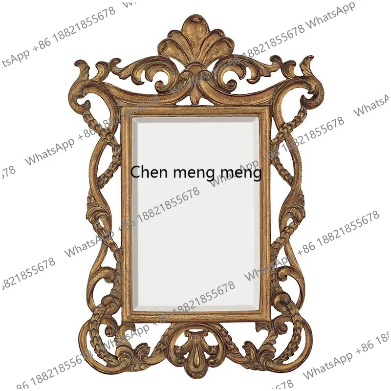 

Customized French luxury carved vanity mirror, living room decorative mirror, bathroom mirror