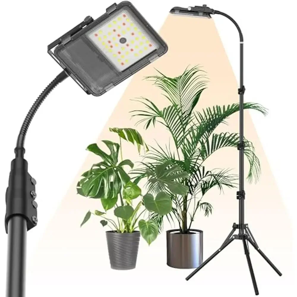 Indoor Full Spectrum LED Plant Grow Light Stand Wide Coverage 250W Equiv. Floor Lamp with 360° Flexible Gooseneck Adjustable