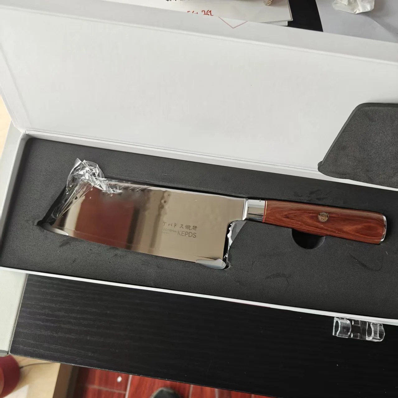 

6.3 Inch Nakiri Knife 3-layers Clad Steel 9Cr18Mov Blade Wood Handle Chef Slicing Vegetables Cleaver Meat Kitchen Knife Messer