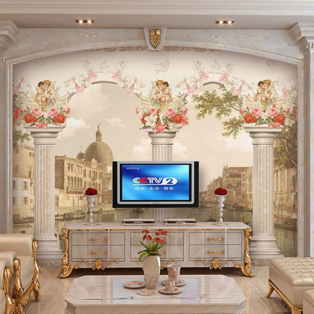 Custom Wallpaper 3D European Roman Column Oil Painting Mural Living room sofa TV background wall bedroom restaurant study Hotel
