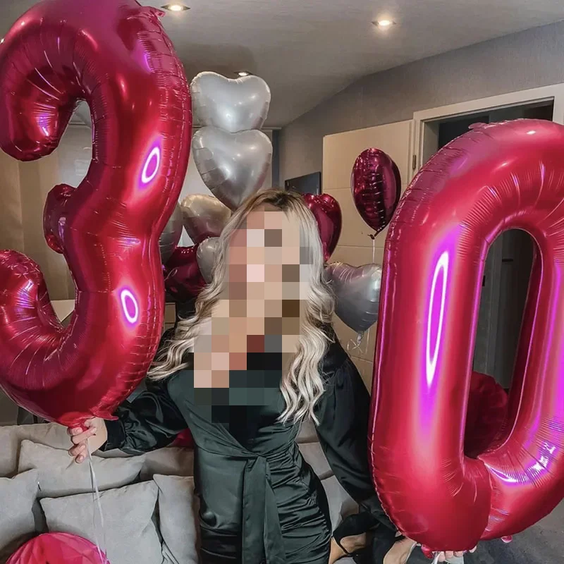 Globos con números de rosa, lámina de Mylar, número grande 10 11 16 30 40 50 60, globo de helio, decoración de fiesta de cumpleaños, regalo para niñas, 2 uds.