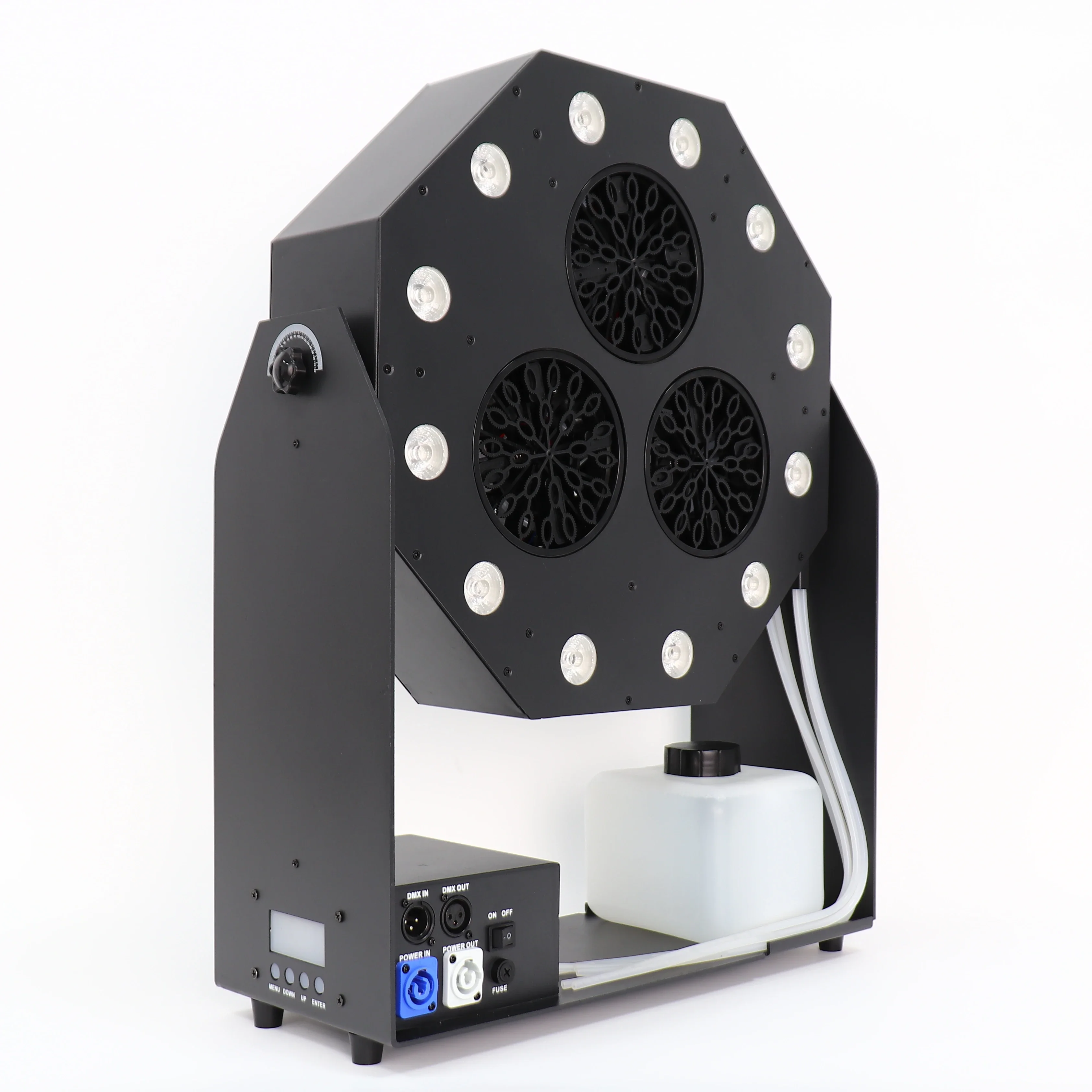 120W RGBW LED Bubble Machine with DMX 512 Moving Head for Stage FX Special Effects Party Event Concert Moving Head Bubble Maker