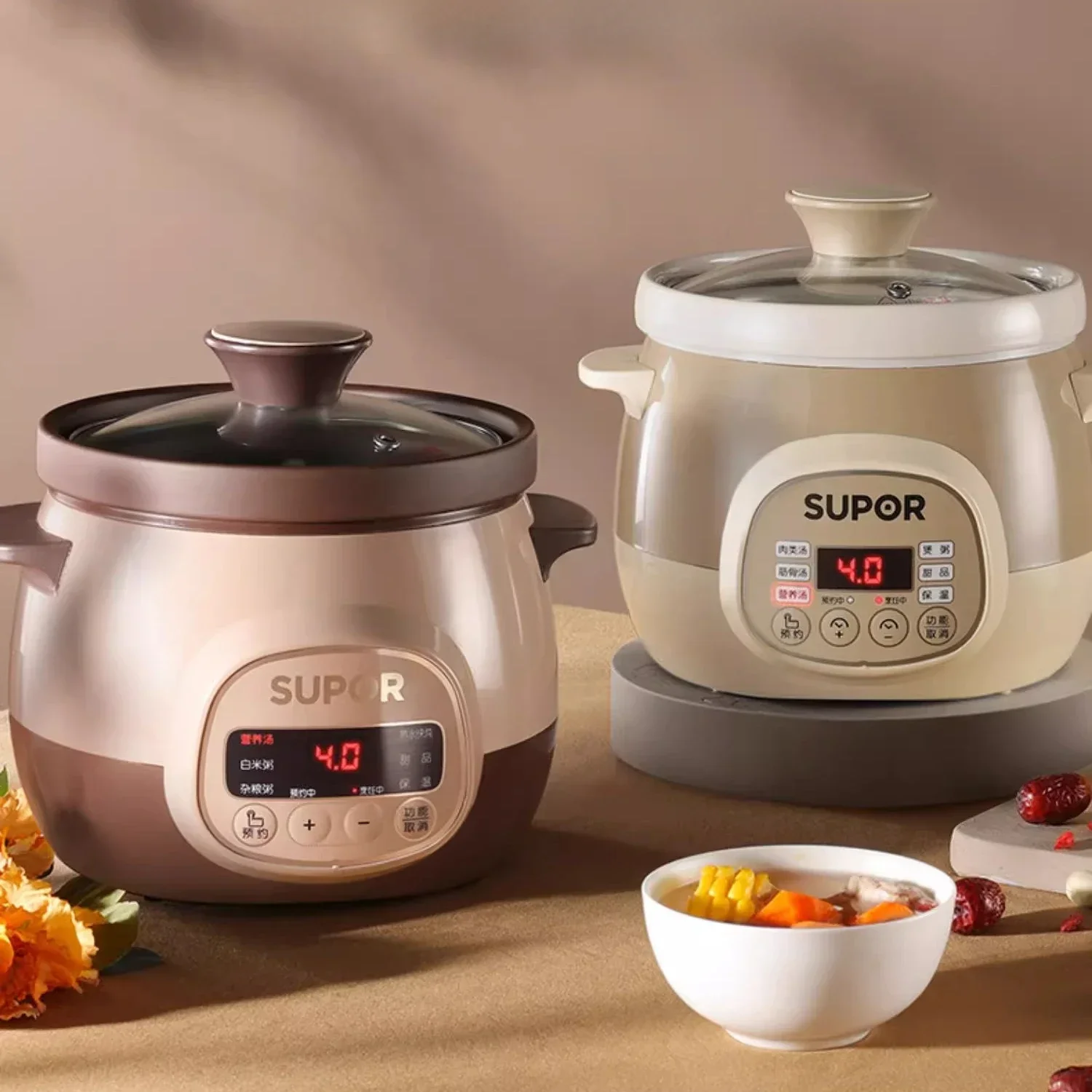 

Supor Electric Stew Pot Household Small sized, Purple Clay, Specialized for Porridge and Stew, Fully Automatic
