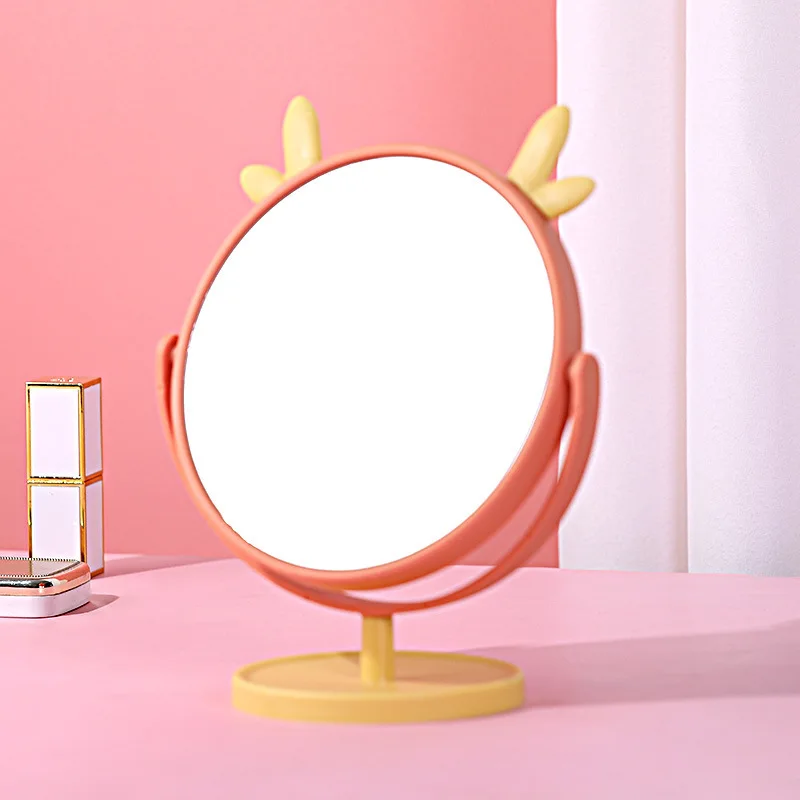 مرآة محمولة مزخرفة قابلة للطي، مرآة تجميل مزخرفة للحمام وغرفة النوم ومسكن الطلاب